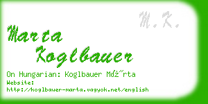 marta koglbauer business card